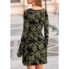 image:imagePRETTYGARDEN Womens 2026 Fall Fashion Floral Long Sleeve Mini Dress Mesh Bodycon Short Party Date Night Going Out DressesArmy Green