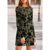 image:imagePRETTYGARDEN Womens 2026 Fall Fashion Floral Long Sleeve Mini Dress Mesh Bodycon Short Party Date Night Going Out DressesArmy Green