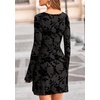image:imagePRETTYGARDEN Womens 2026 Fall Fashion Floral Long Sleeve Mini Dress Mesh Bodycon Short Party Date Night Going Out DressesBlack