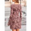image:imagePRETTYGARDEN Womens 2026 Fall Fashion Floral Long Sleeve Mini Dress Mesh Bodycon Short Party Date Night Going Out DressesDusty Pink