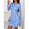 image:imagePRETTYGARDEN Womens 2026 Fall Fashion Floral Long Sleeve Mini Dress Mesh Bodycon Short Party Date Night Going Out DressesFloral Light Blue
