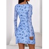 image:imagePRETTYGARDEN Womens 2026 Fall Fashion Floral Long Sleeve Mini Dress Mesh Bodycon Short Party Date Night Going Out DressesFloral Light Blue