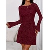 image:imagePRETTYGARDEN Womens 2026 Fall Fashion Floral Long Sleeve Mini Dress Mesh Bodycon Short Party Date Night Going Out DressesFloral Wine Red