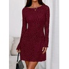 image:imagePRETTYGARDEN Womens 2026 Fall Fashion Floral Long Sleeve Mini Dress Mesh Bodycon Short Party Date Night Going Out DressesFloral Wine Red