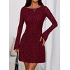 image:imagePRETTYGARDEN Womens 2026 Fall Fashion Floral Long Sleeve Mini Dress Mesh Bodycon Short Party Date Night Going Out DressesFloral Wine Red