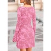 image:imagePRETTYGARDEN Womens 2026 Fall Fashion Floral Long Sleeve Mini Dress Mesh Bodycon Short Party Date Night Going Out DressesPink
