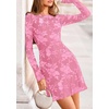 image:imagePRETTYGARDEN Womens 2026 Fall Fashion Floral Long Sleeve Mini Dress Mesh Bodycon Short Party Date Night Going Out DressesPink