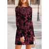 image:imagePRETTYGARDEN Womens 2026 Fall Fashion Floral Long Sleeve Mini Dress Mesh Bodycon Short Party Date Night Going Out DressesRed