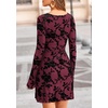 image:imagePRETTYGARDEN Womens 2026 Fall Fashion Floral Long Sleeve Mini Dress Mesh Bodycon Short Party Date Night Going Out DressesRed