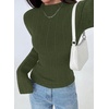 image:imagePRETTYGARDEN Womens Lightweight Mock Neck Sweaters  Bell Long Sleeve Tops Slim Fitted Pullover Soft Ribbed Knit Going Out Outfits Fall Winter Layering Fashion ClothingArmy Green