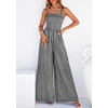 image:imagePRETTYGARDEN One Piece Jumpsuits for Women Casual Summer Cruise Outfits 2026 Spring Fashion Smocked Wide Leg Gingham RompersBlack