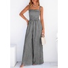 image:imagePRETTYGARDEN One Piece Jumpsuits for Women Casual Summer Cruise Outfits 2026 Spring Fashion Smocked Wide Leg Gingham RompersBlack