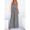 image:imagePRETTYGARDEN One Piece Jumpsuits for Women Casual Summer Cruise Outfits 2026 Spring Fashion Smocked Wide Leg Gingham RompersBlack