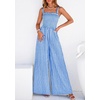 image:imagePRETTYGARDEN One Piece Jumpsuits for Women Casual Summer Cruise Outfits 2026 Spring Fashion Smocked Wide Leg Gingham RompersBlue
