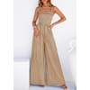 image:imagePRETTYGARDEN One Piece Jumpsuits for Women Casual Summer Cruise Outfits 2026 Spring Fashion Smocked Wide Leg Gingham RompersBrown