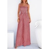 image:imagePRETTYGARDEN One Piece Jumpsuits for Women Casual Summer Cruise Outfits 2026 Spring Fashion Smocked Wide Leg Gingham RompersBurgundy