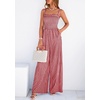 image:imagePRETTYGARDEN One Piece Jumpsuits for Women Casual Summer Cruise Outfits 2026 Spring Fashion Smocked Wide Leg Gingham RompersBurgundy