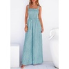 image:imagePRETTYGARDEN One Piece Jumpsuits for Women Casual Summer Cruise Outfits 2026 Spring Fashion Smocked Wide Leg Gingham RompersDusty Blue