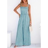 image:imagePRETTYGARDEN One Piece Jumpsuits for Women Casual Summer Cruise Outfits 2026 Spring Fashion Smocked Wide Leg Gingham RompersDusty Blue