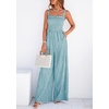 image:imagePRETTYGARDEN One Piece Jumpsuits for Women Casual Summer Cruise Outfits 2026 Spring Fashion Smocked Wide Leg Gingham RompersDusty Blue