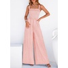 image:imagePRETTYGARDEN One Piece Jumpsuits for Women Casual Summer Cruise Outfits 2026 Spring Fashion Smocked Wide Leg Gingham RompersLight Pink
