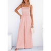 image:imagePRETTYGARDEN One Piece Jumpsuits for Women Casual Summer Cruise Outfits 2026 Spring Fashion Smocked Wide Leg Gingham RompersLight Pink