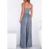 image:imagePRETTYGARDEN One Piece Jumpsuits for Women Casual Summer Cruise Outfits 2026 Spring Fashion Smocked Wide Leg Gingham RompersNavy Blue