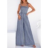 image:imagePRETTYGARDEN One Piece Jumpsuits for Women Casual Summer Cruise Outfits 2026 Spring Fashion Smocked Wide Leg Gingham RompersNavy Blue