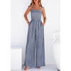 image:imagePRETTYGARDEN One Piece Jumpsuits for Women Casual Summer Cruise Outfits 2026 Spring Fashion Smocked Wide Leg Gingham RompersNavy Blue