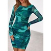 image:imagePRETTYGARDEN Women Long Sleeve Mini Dress Spring 2026 Tie Dye Print Bodycon Cocktail Party Club Outfits Homecoming DressesLake Blue Floral