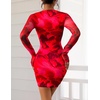 image:imagePRETTYGARDEN Women Long Sleeve Mini Dress Spring 2026 Tie Dye Print Bodycon Cocktail Party Club Outfits Homecoming DressesRed Floral