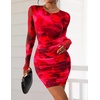 image:imagePRETTYGARDEN Women Long Sleeve Mini Dress Spring 2026 Tie Dye Print Bodycon Cocktail Party Club Outfits Homecoming DressesRed Floral