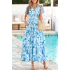 image:imagePRETTYGARDEN Women Summer Maxi Dresses 2026 Short Sleeve V Neck Button Floral Tiered Flowy Boho Sundress Beach OutfitsBlue Floral