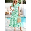 image:imagePRETTYGARDEN Women Summer Maxi Dresses 2026 Short Sleeve V Neck Button Floral Tiered Flowy Boho Sundress Beach OutfitsGreen Floral