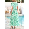 image:imagePRETTYGARDEN Women Summer Maxi Dresses 2026 Short Sleeve V Neck Button Floral Tiered Flowy Boho Sundress Beach OutfitsGreen Floral