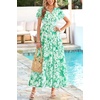 image:imagePRETTYGARDEN Women Summer Maxi Dresses 2026 Short Sleeve V Neck Button Floral Tiered Flowy Boho Sundress Beach OutfitsGreen Floral