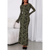 image:imagePRETTYGARDEN Womens Floral Bodycon Maxi Dress 2026 Spring Elegant Mesh Long Sleeve Formal Wedding Guest Cocktail DressesArmy Green