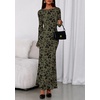 image:imagePRETTYGARDEN Womens Floral Bodycon Maxi Dress 2026 Spring Elegant Mesh Long Sleeve Formal Wedding Guest Cocktail DressesArmy Green