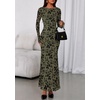 image:imagePRETTYGARDEN Womens Floral Bodycon Maxi Dress 2026 Spring Elegant Mesh Long Sleeve Formal Wedding Guest Cocktail DressesArmy Green