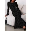 image:imagePRETTYGARDEN Womens Floral Bodycon Maxi Dress 2026 Spring Elegant Mesh Long Sleeve Formal Wedding Guest Cocktail DressesBlack