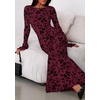 image:imagePRETTYGARDEN Womens Floral Bodycon Maxi Dress 2026 Spring Elegant Mesh Long Sleeve Formal Wedding Guest Cocktail DressesBurgundy
