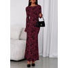 image:imagePRETTYGARDEN Womens Floral Bodycon Maxi Dress 2026 Spring Elegant Mesh Long Sleeve Formal Wedding Guest Cocktail DressesBurgundy