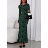 image:imagePRETTYGARDEN Womens Floral Bodycon Maxi Dress 2026 Spring Elegant Mesh Long Sleeve Formal Wedding Guest Cocktail DressesDark Green