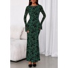 image:imagePRETTYGARDEN Womens Floral Bodycon Maxi Dress 2026 Spring Elegant Mesh Long Sleeve Formal Wedding Guest Cocktail DressesDark Green