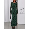 image:imagePRETTYGARDEN Womens Floral Bodycon Maxi Dress 2026 Spring Elegant Mesh Long Sleeve Formal Wedding Guest Cocktail DressesDark Green