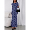 image:imagePRETTYGARDEN Womens Floral Bodycon Maxi Dress 2026 Spring Elegant Mesh Long Sleeve Formal Wedding Guest Cocktail DressesDusty Blue