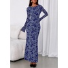 image:imagePRETTYGARDEN Womens Floral Bodycon Maxi Dress 2026 Spring Elegant Mesh Long Sleeve Formal Wedding Guest Cocktail DressesDusty Blue