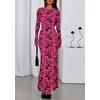 image:imagePRETTYGARDEN Womens Floral Bodycon Maxi Dress 2026 Spring Elegant Mesh Long Sleeve Formal Wedding Guest Cocktail DressesHot Pink