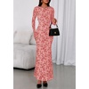 image:imagePRETTYGARDEN Womens Floral Bodycon Maxi Dress 2026 Spring Elegant Mesh Long Sleeve Formal Wedding Guest Cocktail DressesPink