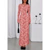 image:imagePRETTYGARDEN Womens Floral Bodycon Maxi Dress 2026 Spring Elegant Mesh Long Sleeve Formal Wedding Guest Cocktail DressesPink